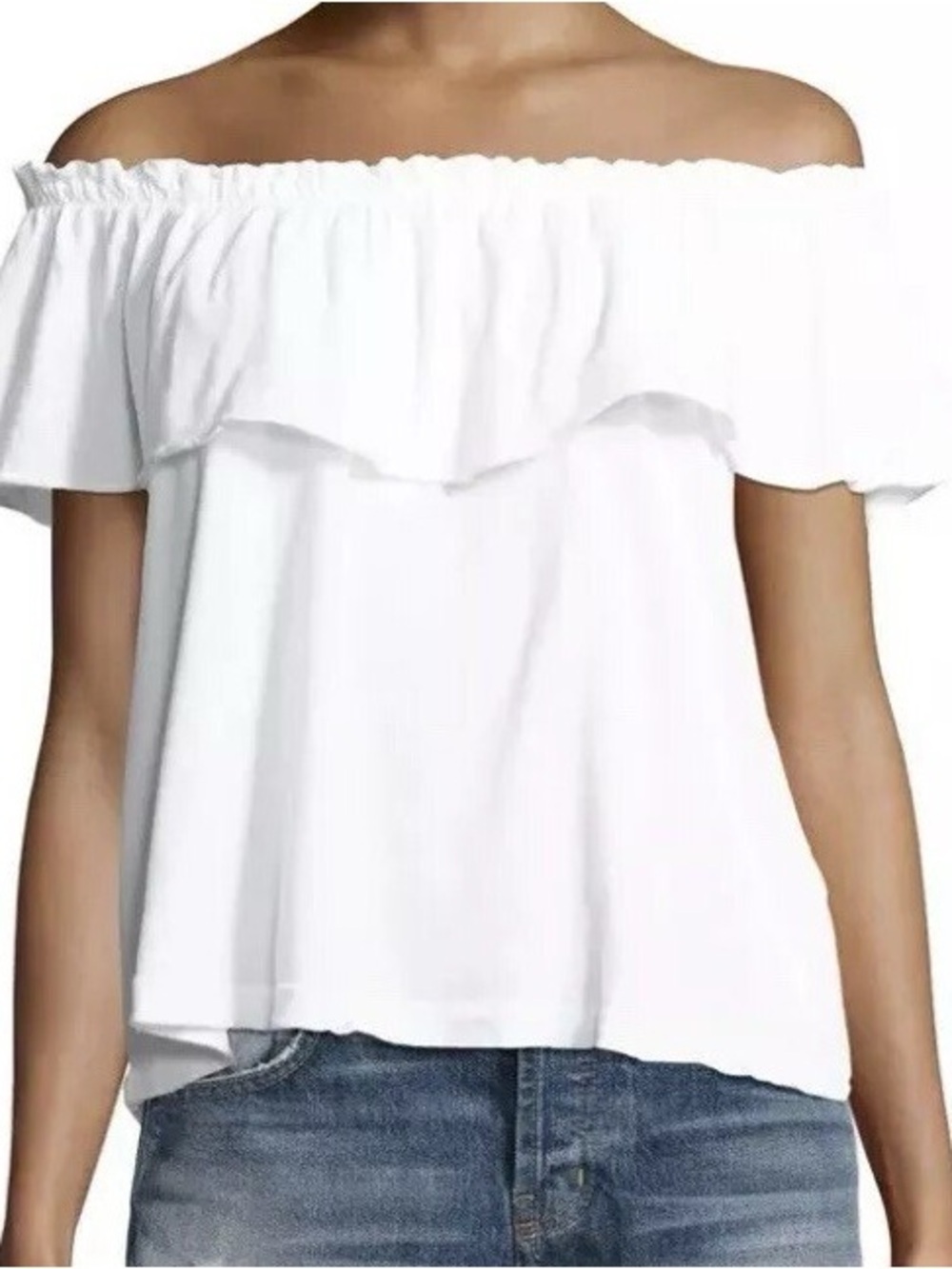 Current Elliot Off-Shoulder Ruffle Women’s Top - White